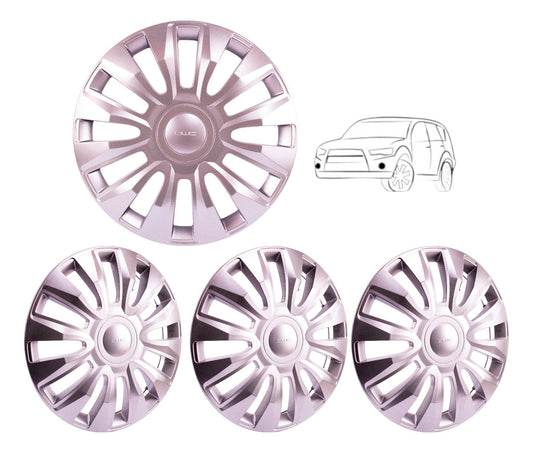 Juego De 4 Tapones Polveras Rin 14 Gris Plateado Universal