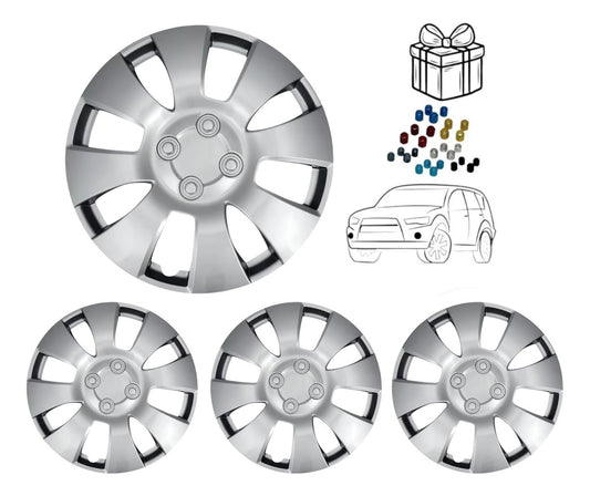 Tapones Deportivos 4 Piezas Rin 16 Color Gris Tipo Renault
