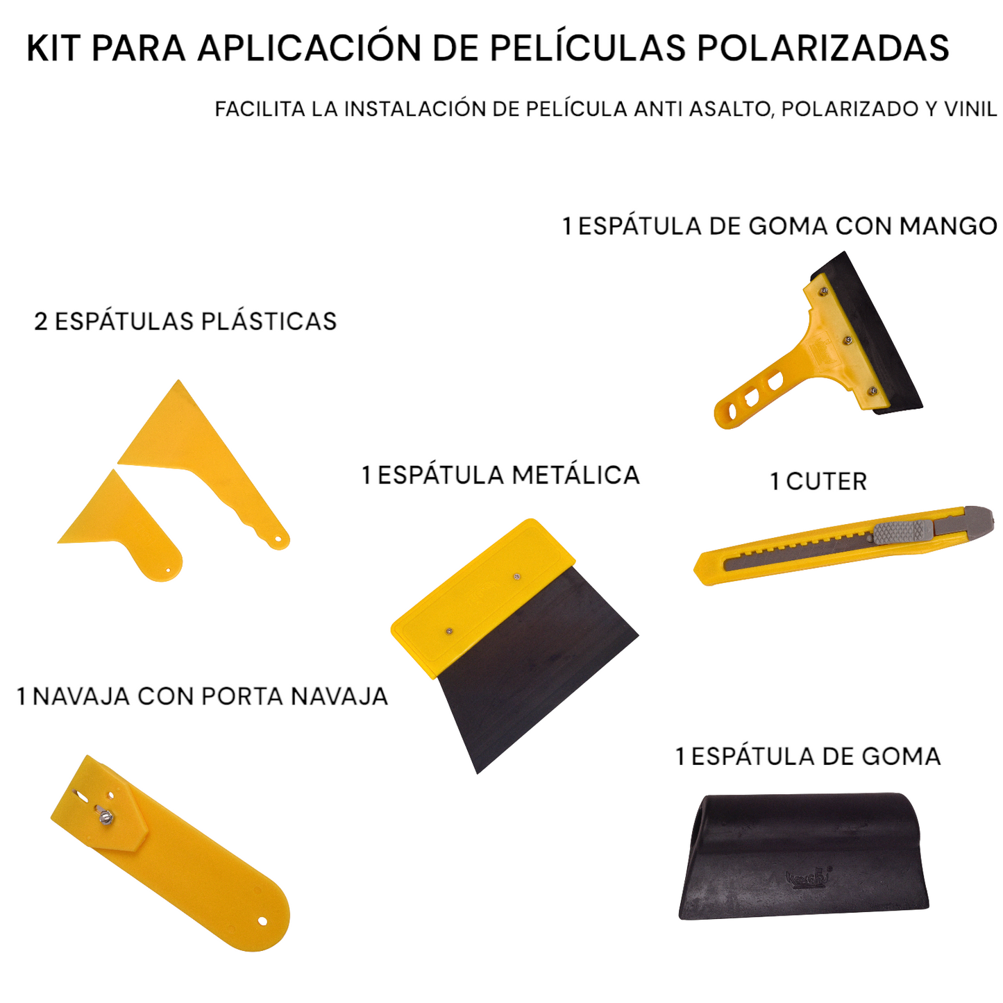 Kit Para Aplicación De Película Para Polarizar 7 Pzas