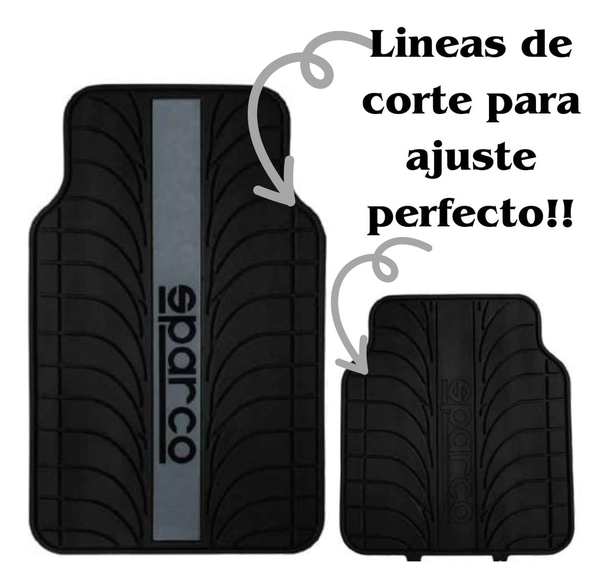 Tapete Alfombra Para Auto Universal Uso Rudo Juego 4 Pz Gris