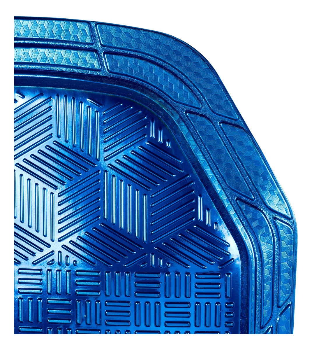 Tapete Uso Rudo De Charola Grecia Metalizado Azul 4 Pzs