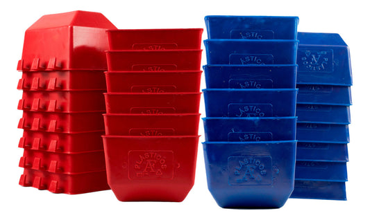 50 Bebederos Comederos Cuadrados 25 Rojos Y 25 Azules