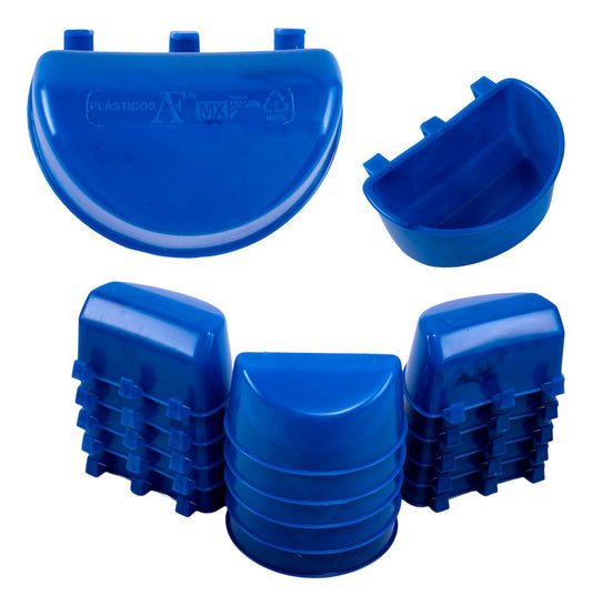 Promo Comedero Para Gallo Media Luna 70 Azul