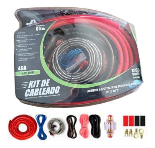 Kit Instalación Cable Rca Amplificador Audio Auto 4ga