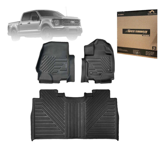 Tapete Para Camioneta Estilo Terraflex Ford Negro Charola