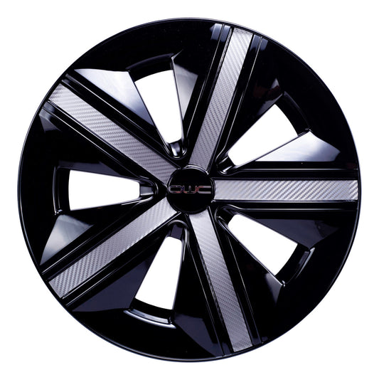 4 Tapones Polveras Llanta Extensión Negro Con Gris Rin 13