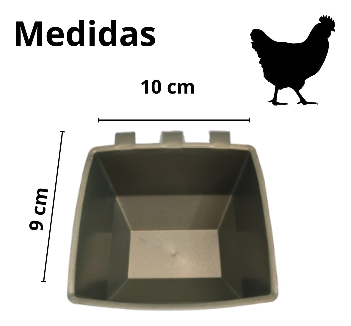 50 Bebederos Comederos Cuadrados Dorado Gallo Perico Loros