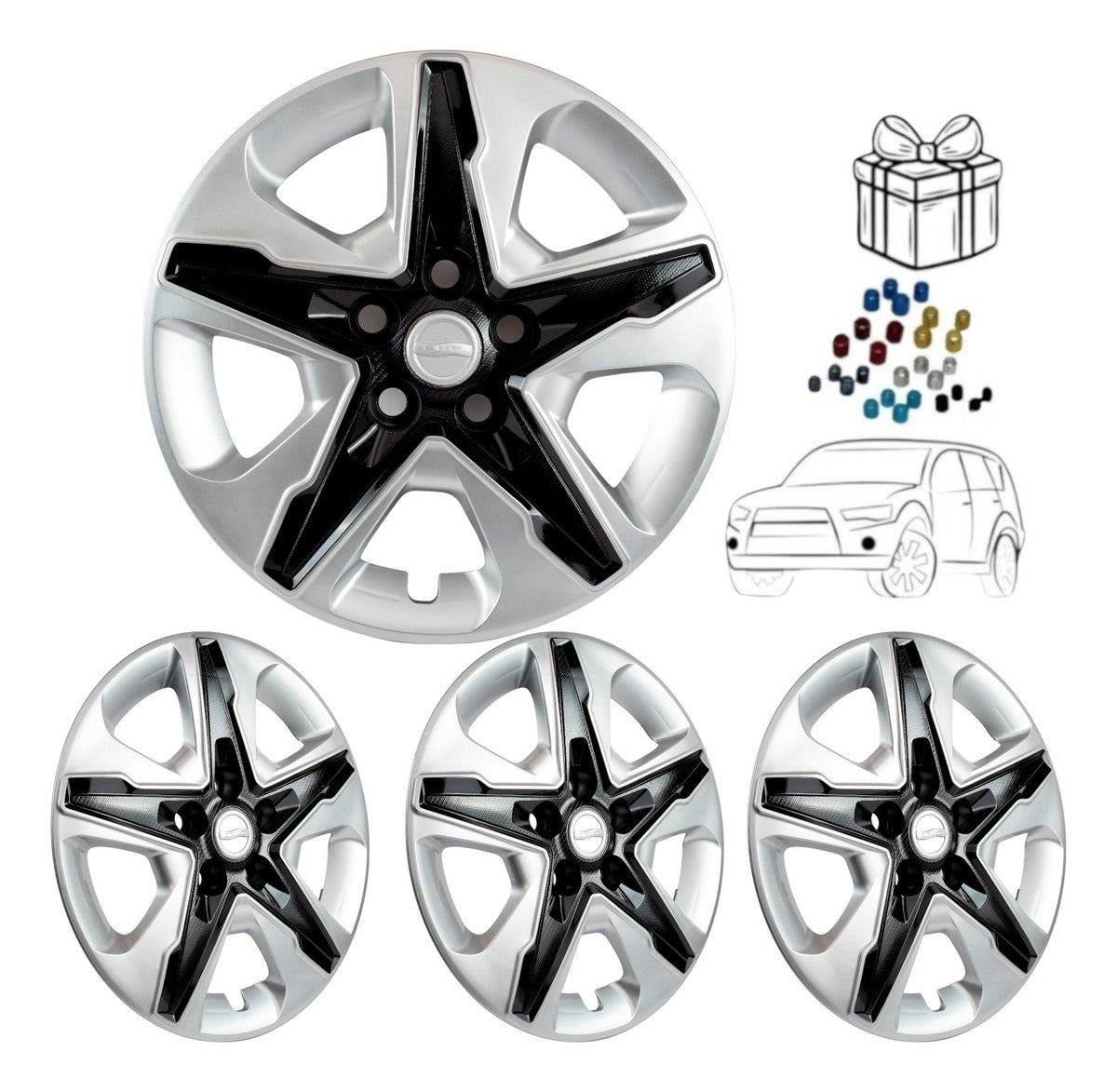 4 Tapones Polvera Estrella Rin 15 Deportivo