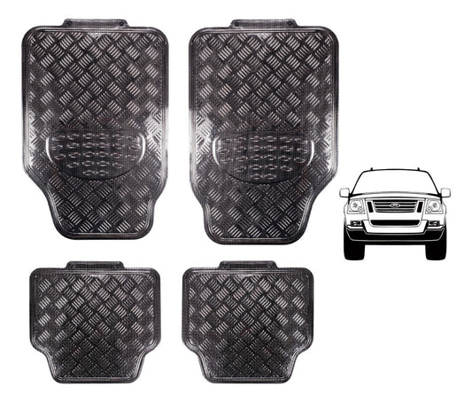 4 Tapetes Metalizados Color Carbón Auto Camioneta Universal