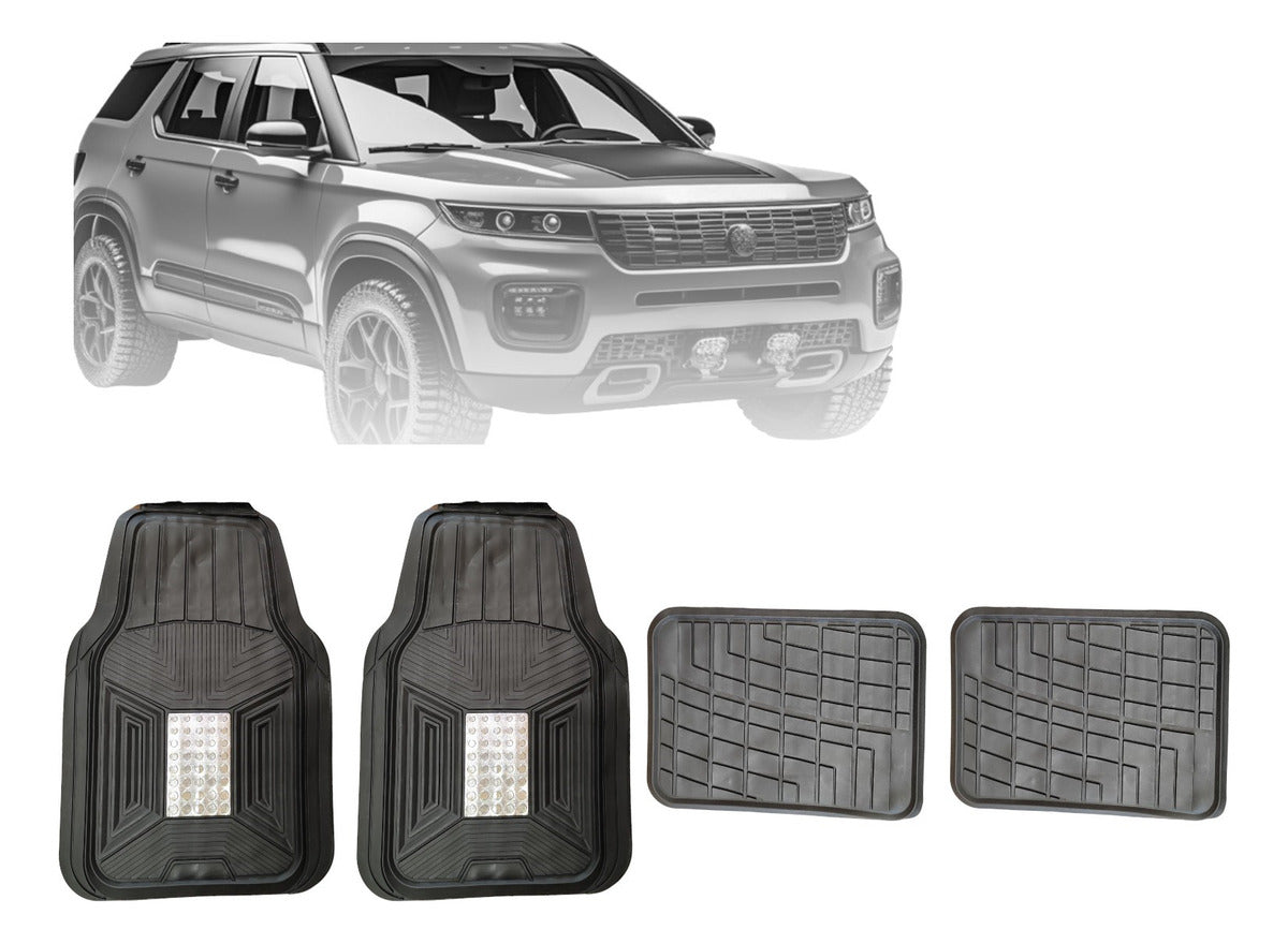 Tapete Para Auto Camioneta Lyon Uso Rudo Juego De 4 Pzs