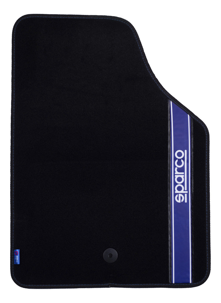 Tapete Auto 4 Alfombras Sparco Universales Negro Y Azul