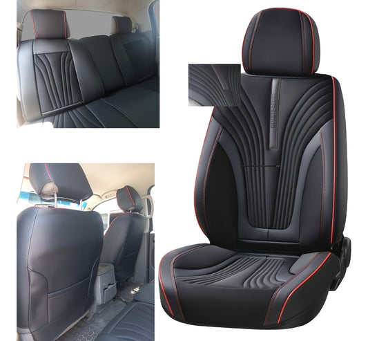 Cubre Asientos Vestiduras Fundas Premium Universal Negro 3d