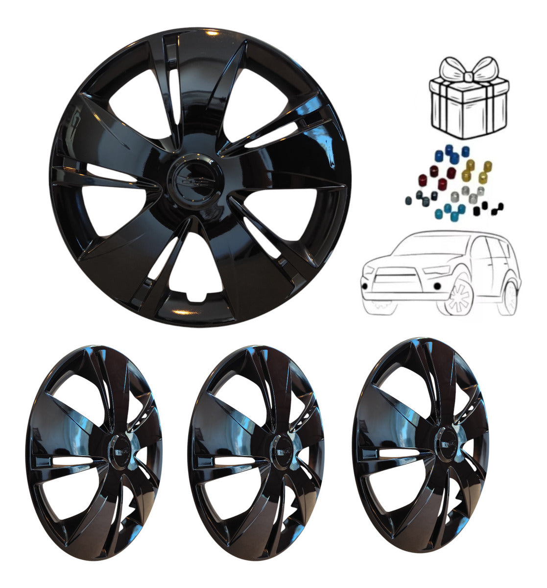 4 Tapones Polveras Rin 14 Para Nissan March Deportivos