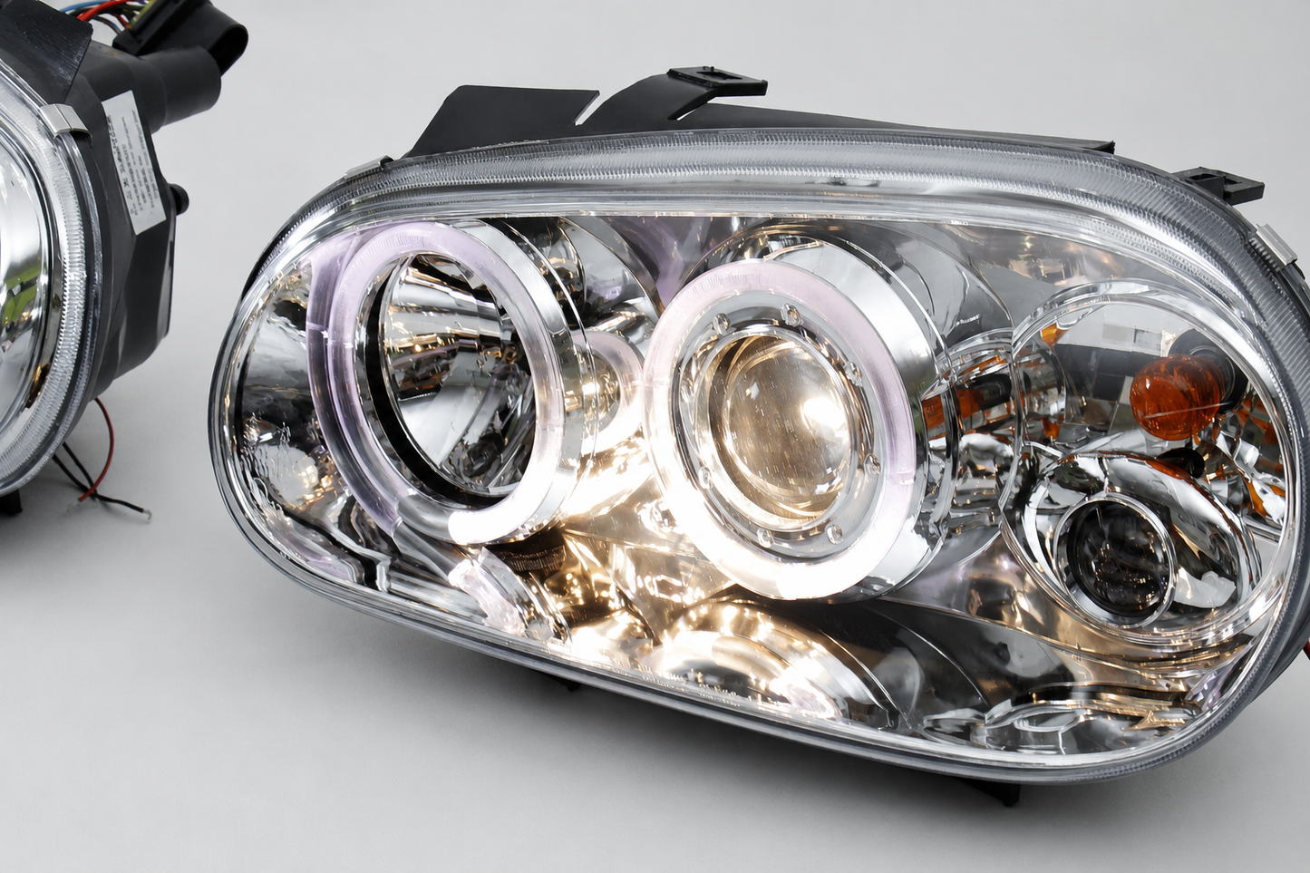 Faros Deportivos Golf IV Mk4 1998-2002 Led Par CROMO-CLARO