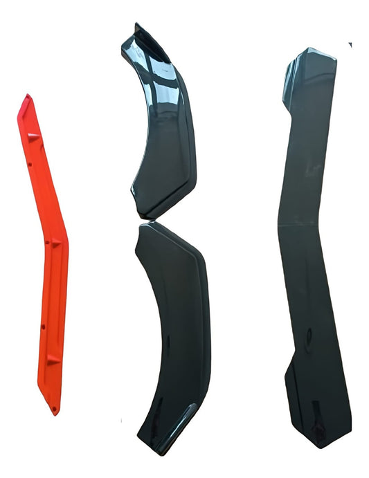 Lip Delantero 4pz Universal Negro/rojo Deportivo Faldon