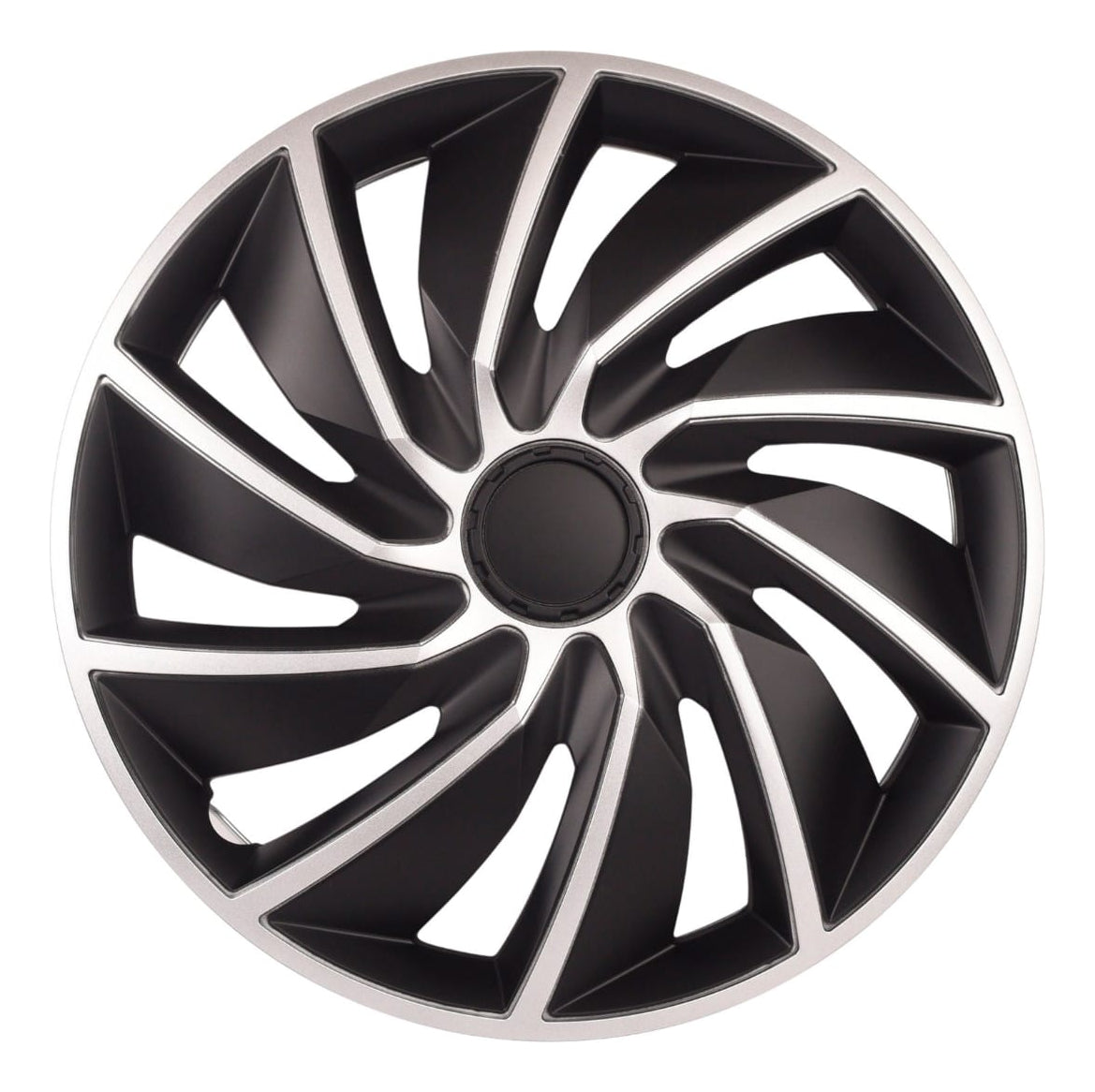 4 Tapones Lujo Europeos Silver Black Turbo Rin 13 Deportivo