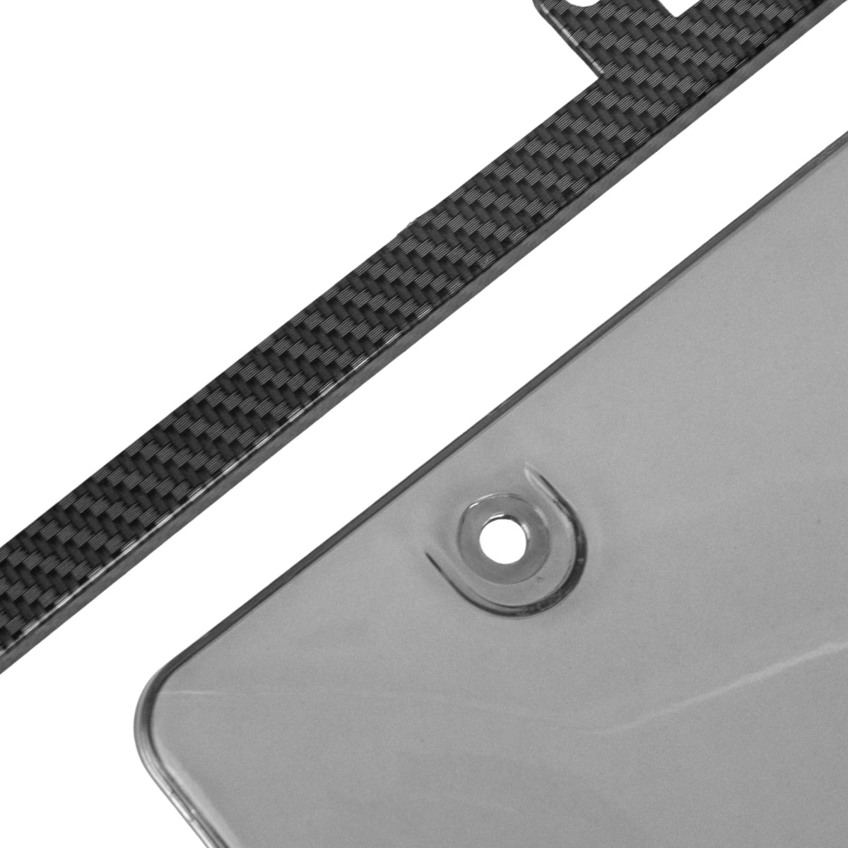 2 Pz Porta Placas Metalica Fibra Carbon Con Mica Cubre Placa