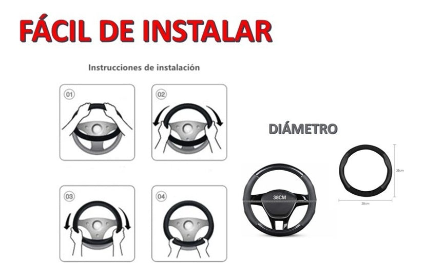 Funda Protector Cubrevolante Piel Premium Auto Camioneta