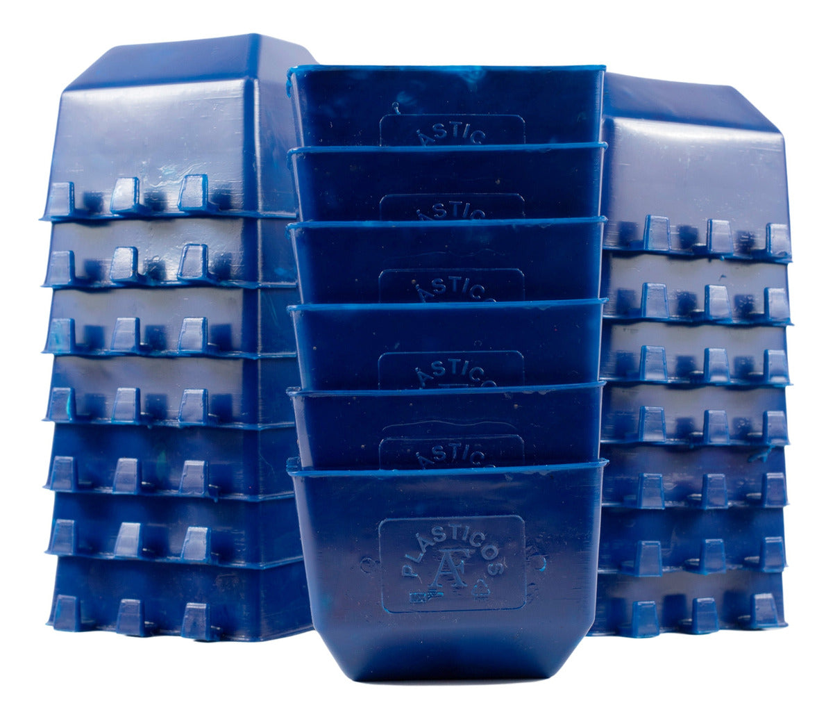 50 Bebederos Comederos Cuadrados Azules Gallo Perico Loros