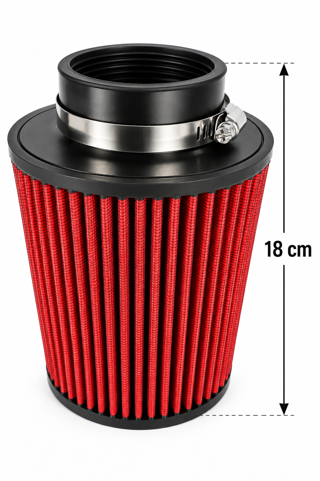 Filtro De Aire Deportivo Universal Auto Cono Flujo Rojo 18CM