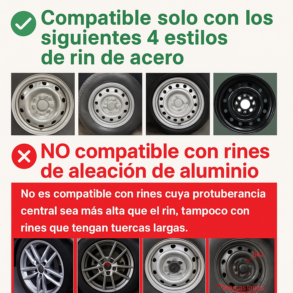 Tapones Polveras Extensión Negro Rin 14 Owc