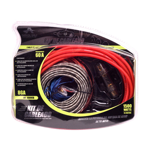 Kit Instalación Cable Rca Amplificador Audio Auto 8ga