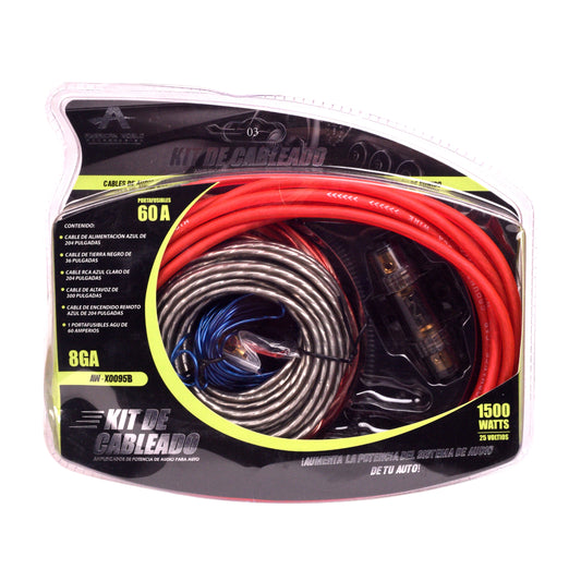 Kit Instalación Cable Rca Amplificador Audio Auto 8ga