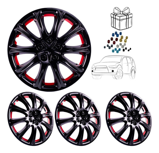 Tapones Deportivos Rin 14 Negro Rojo/naranja Owc + Regalo