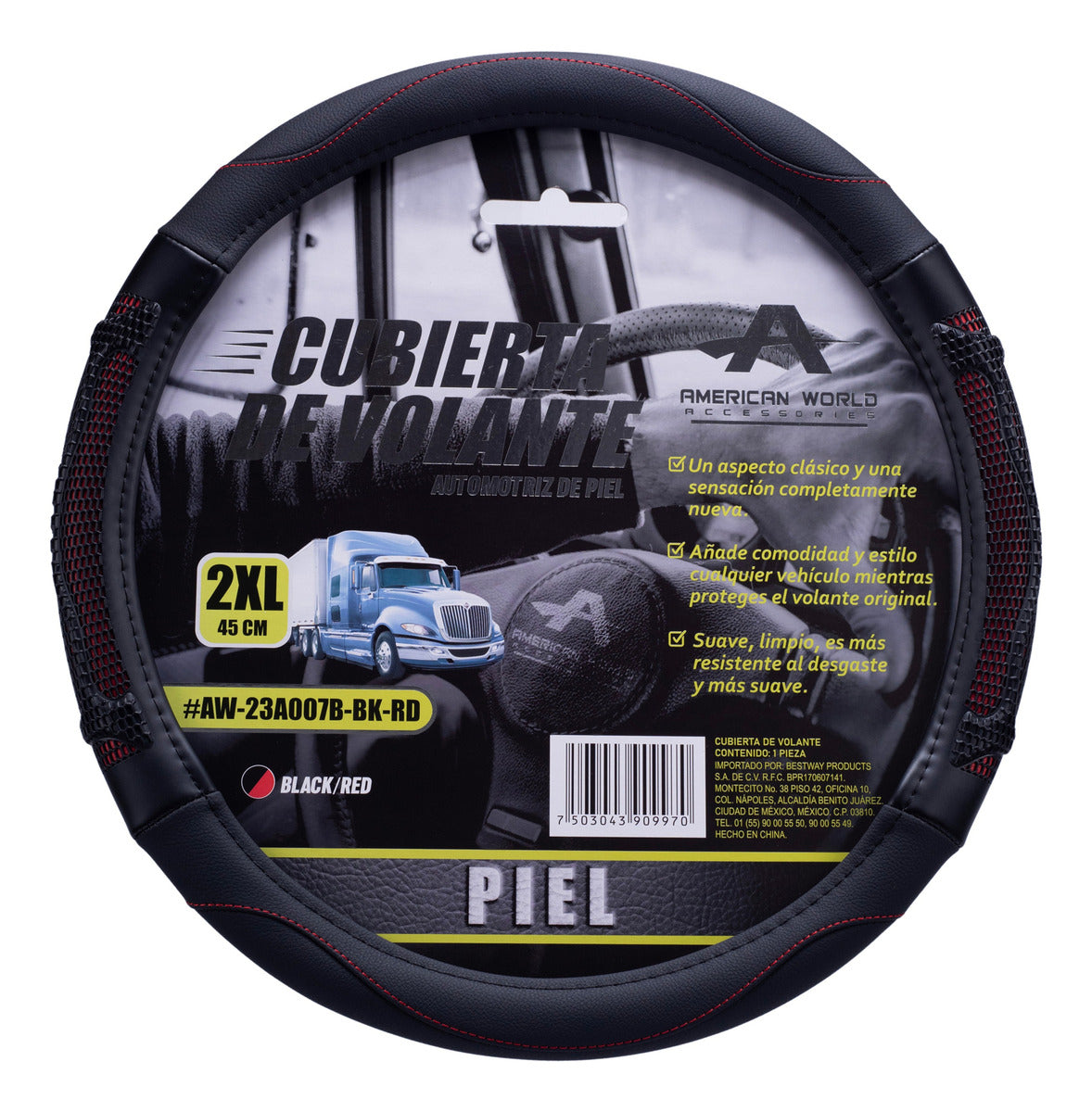 Funda Cubre Volante De Piel Para Camión Tractocamion 45 Cm