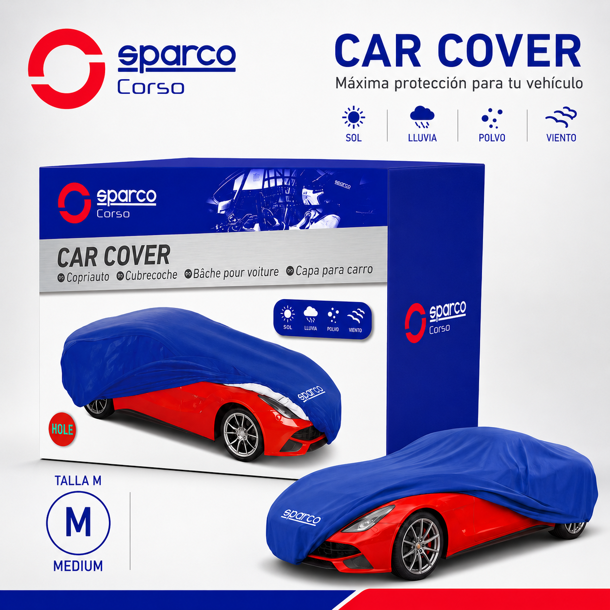 Cubierta Funda Para Coche Sparco Azul Mediana Cover
