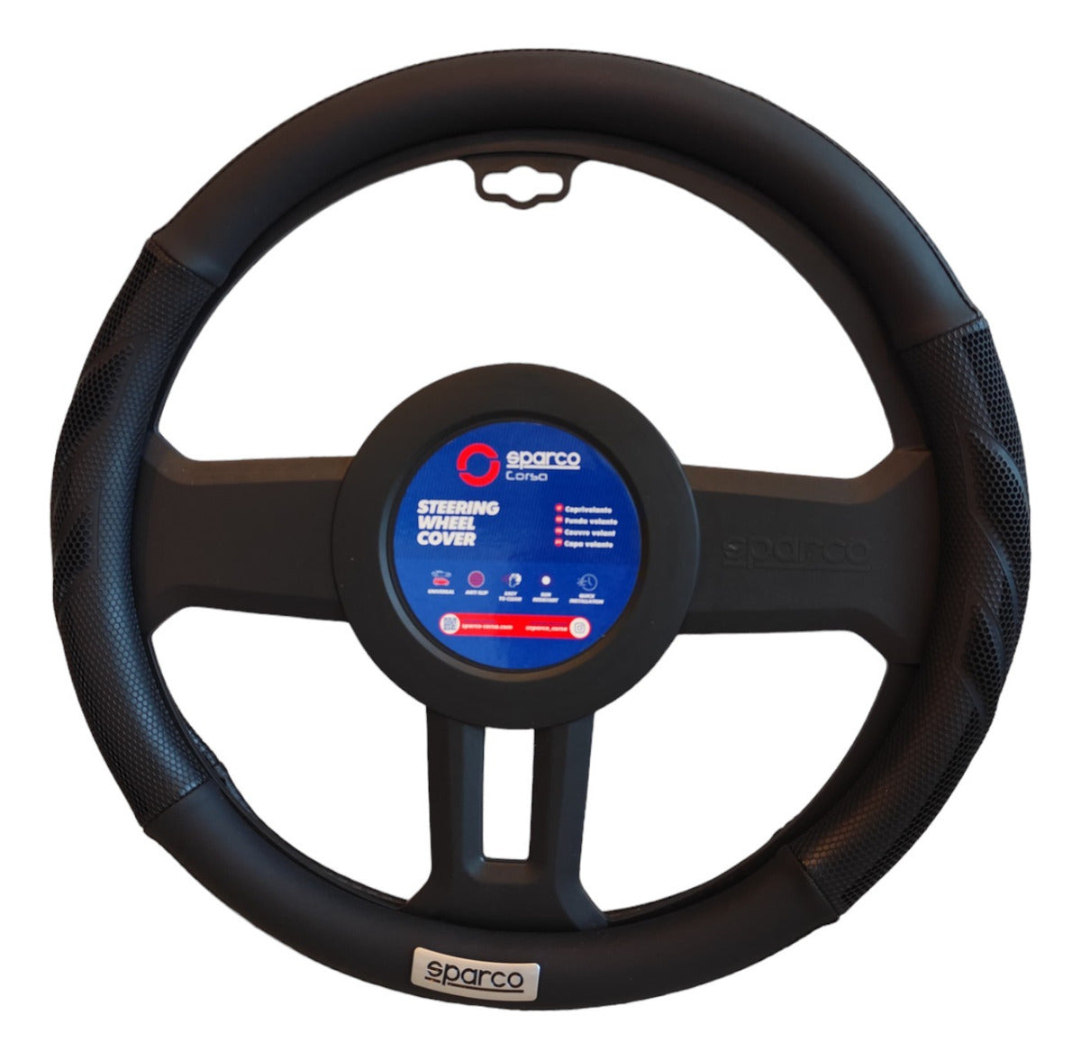 Cubre Volante Auto Sparco Placa Negro Deportivo Elegante