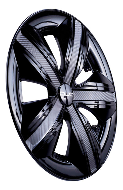 4 Tapones Polveras Llanta Extensión Negro Con Gris Rin 14