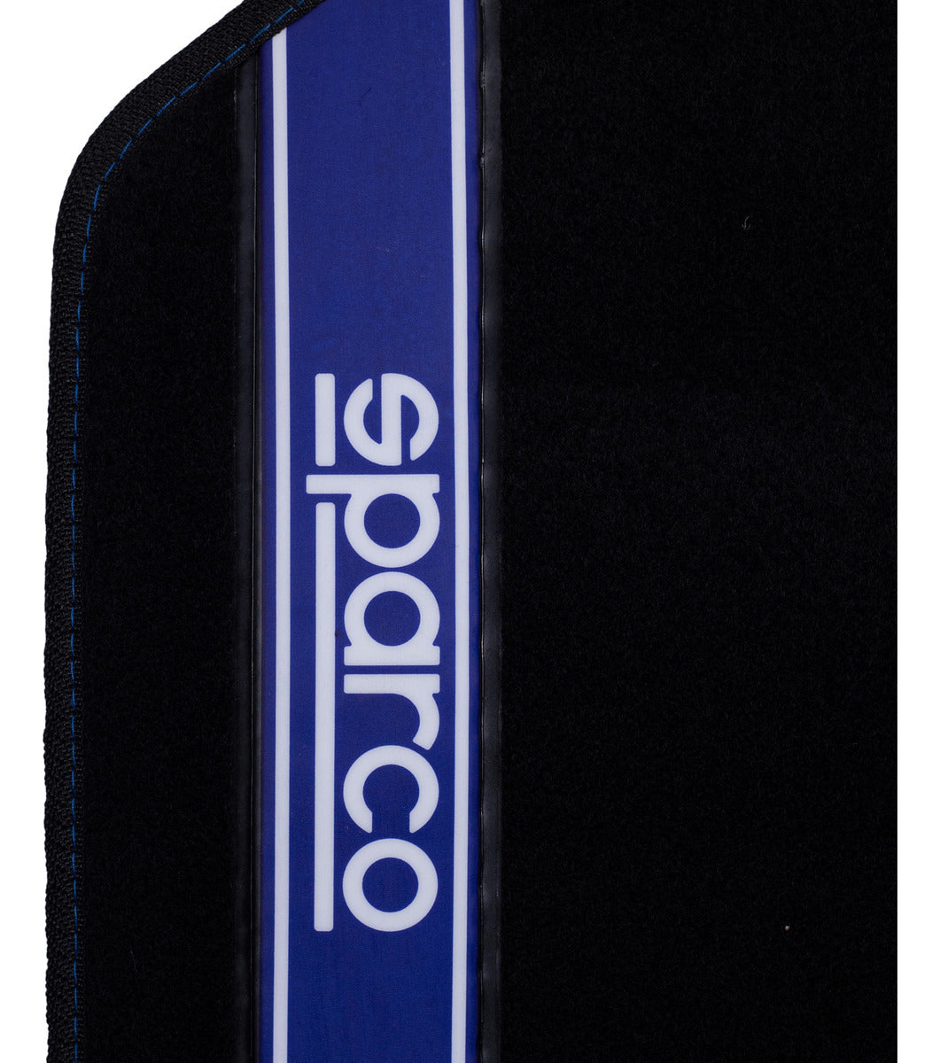 Tapete Auto 4 Alfombras Sparco Universales Negro Y Azul