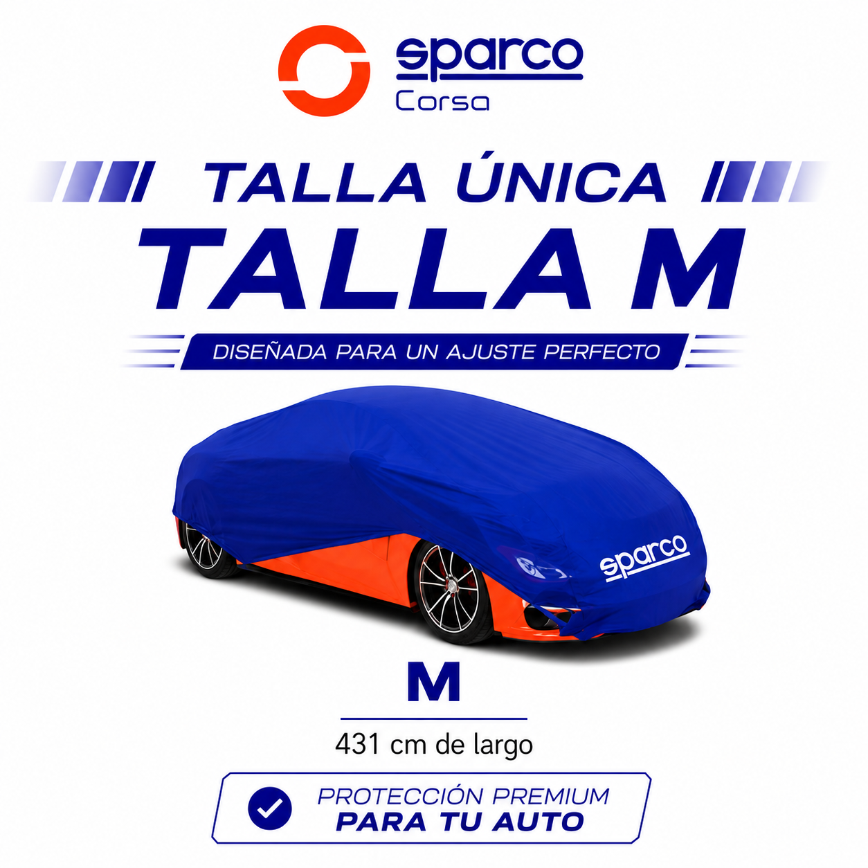 Cubierta Funda Para Coche Sparco Azul Mediana Cover