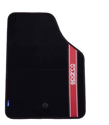 Tapete Auto 4 Alfombras Sparco Universales Negro Y Rojo