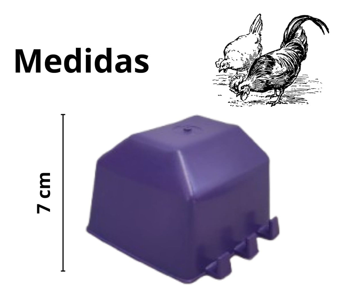 50 Bebederos Comederos Cuadrados Morados Gallos Aves