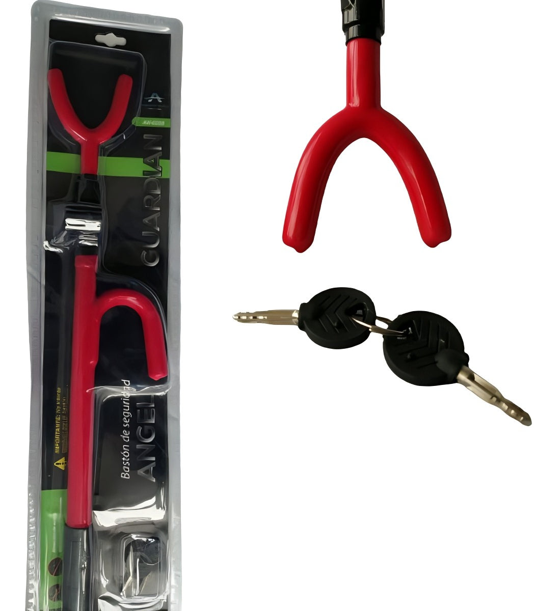 Promoción Bastón Antirrobo Rojo + Protector Solar Para Auto
