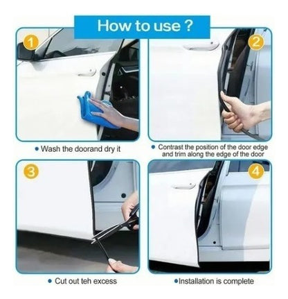 Moldura Protectora Puerta Auto/camioneta Antigolpes Negro 5m