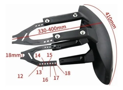 Salpicadera Lodera Y Tira Led Moto Base Metal