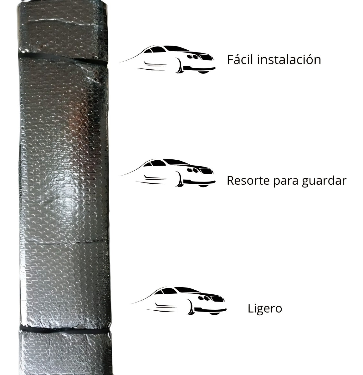 Promoción Bastón Antirrobo Rojo + Protector Solar Para Auto