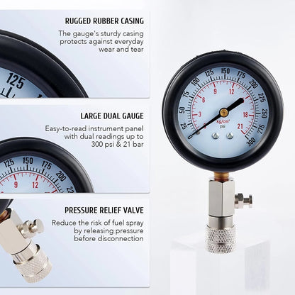 Medidor Compresión Cilindro Motor Gasolina Manómetro 0-300