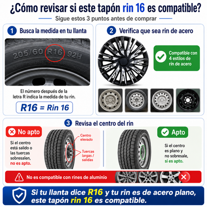4 Tapones Tapon Copra Europeos Universal Rin 16 Deportivo