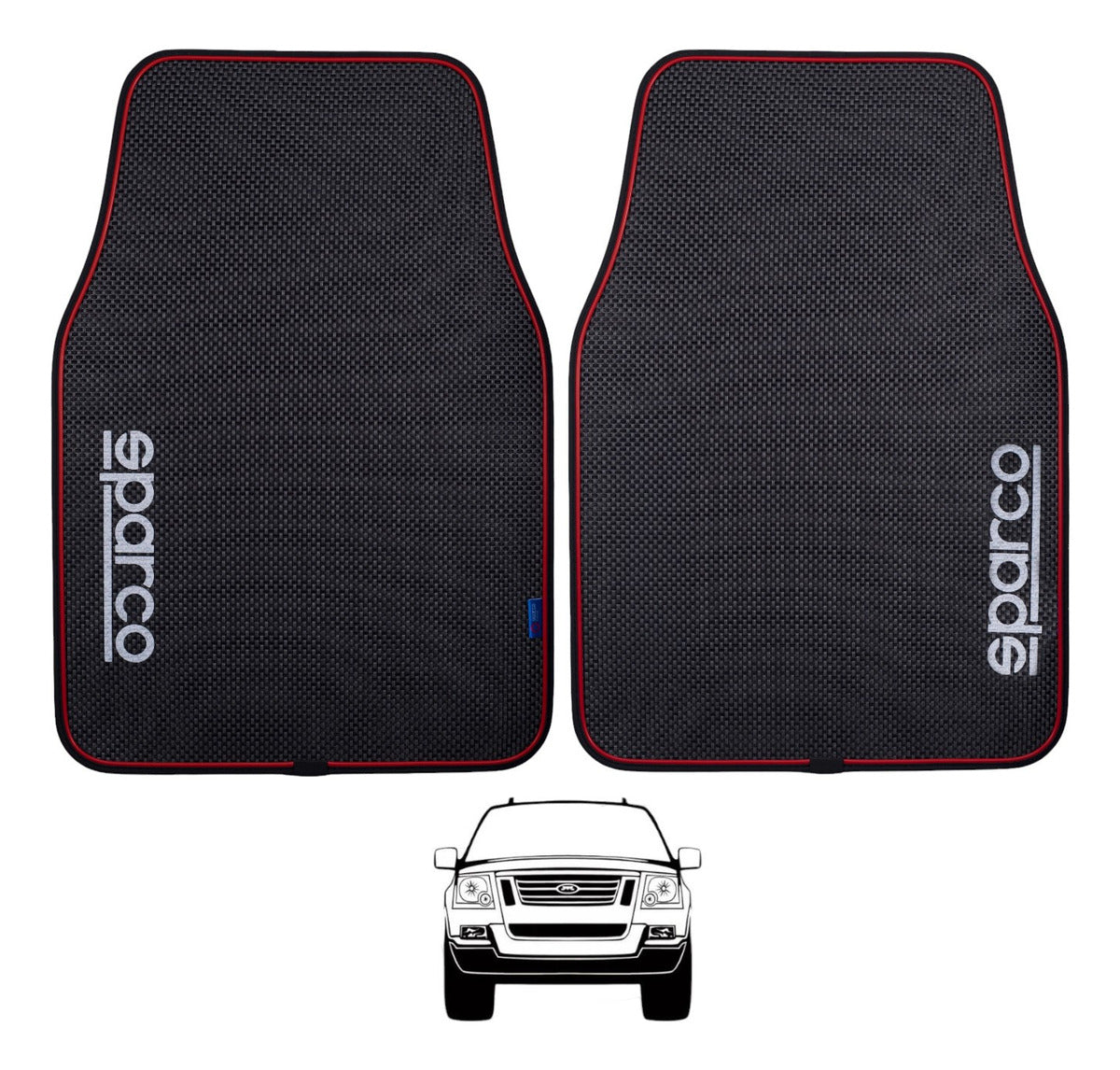 Juego 2 Tapetes Sparco Delanteros Tipo Fibra Carbon Premium