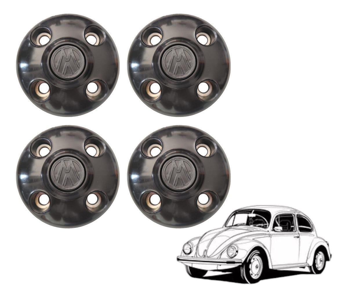 4 Piezas Tapon Para Vw Sedan, Tapon Para Rin 15 Deportivos