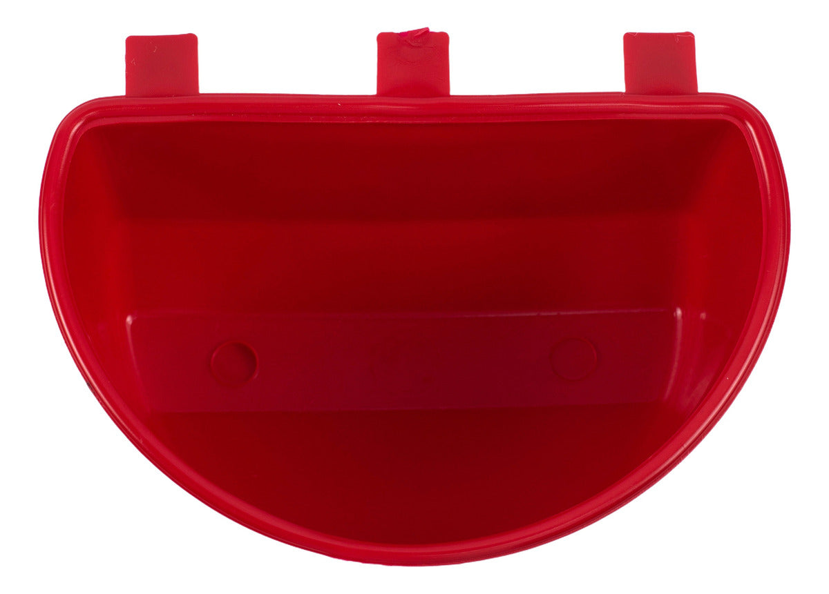Comedero Media Luna Para Gallo O Ave Rojo 10 Piezas