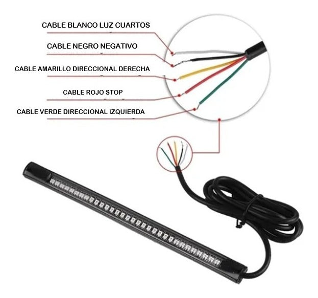 Salpicadera Lodera Y Tira Led Moto Base Metal