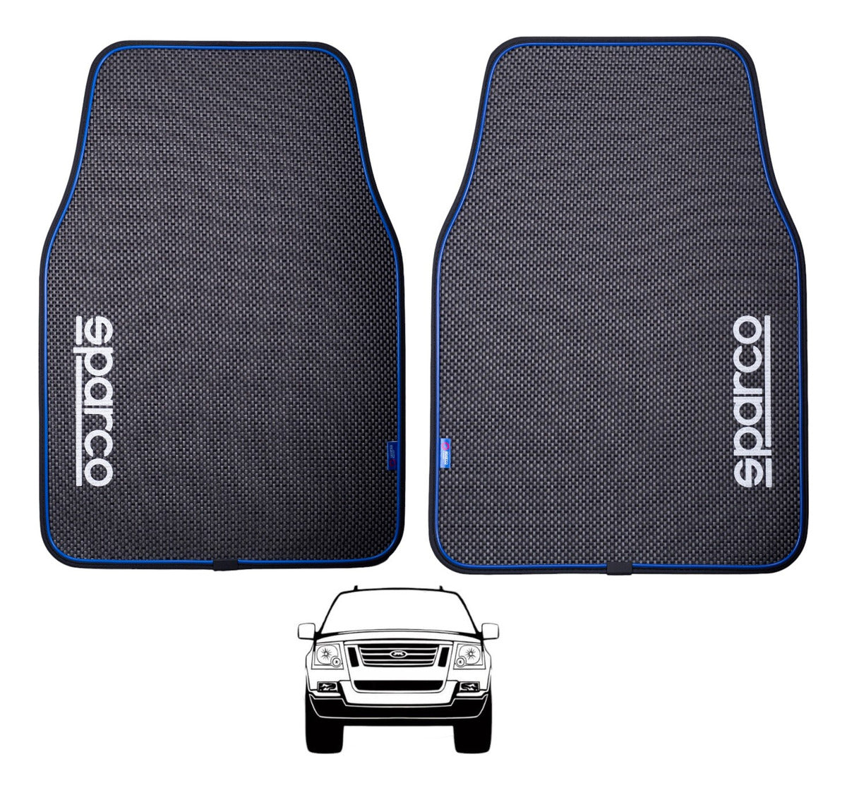 Juego 2 Tapetes Sparco Delanteros Tipo Fibra Carbon Premium