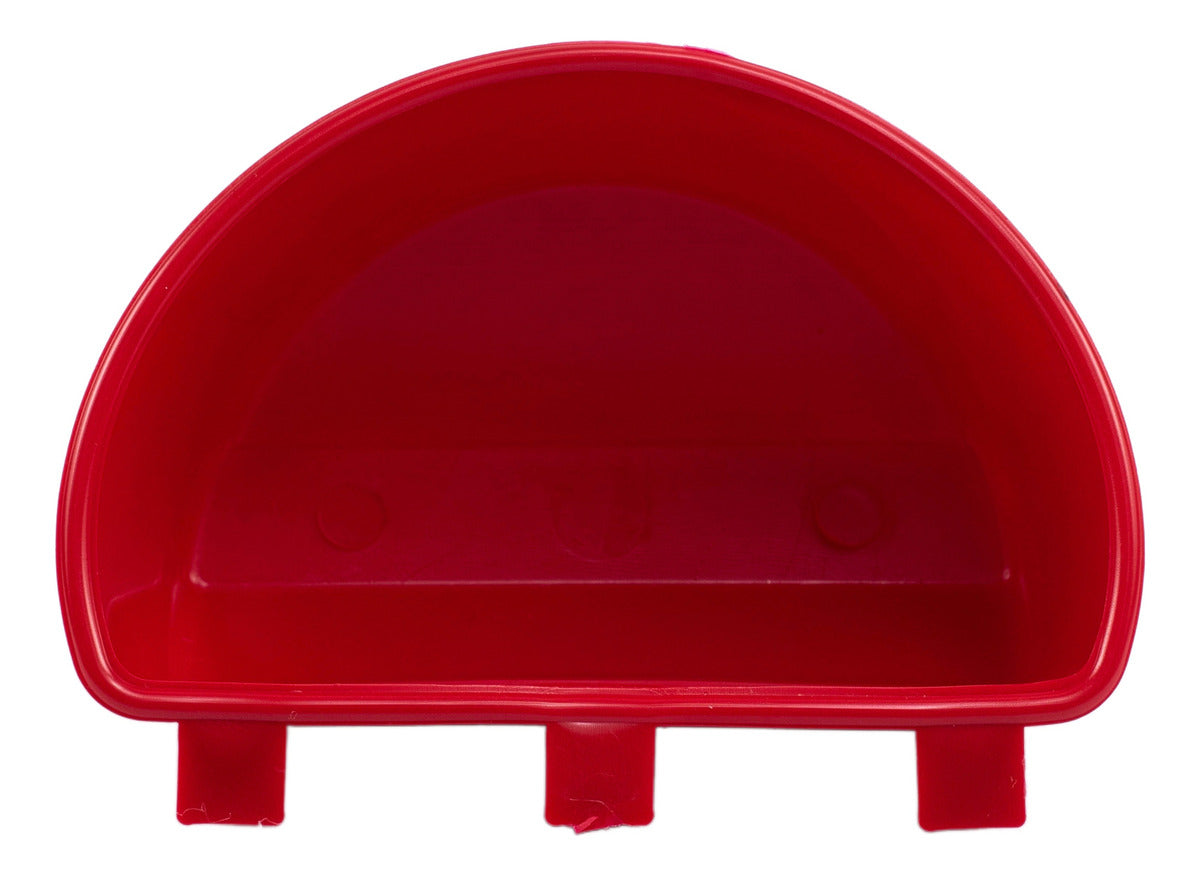Comedero Media Luna Para Gallo O Ave Rojo 10 Piezas
