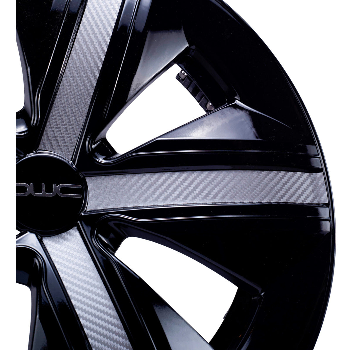 4 Tapones Polveras Llanta Extensión Negro Con Gris Rin 14