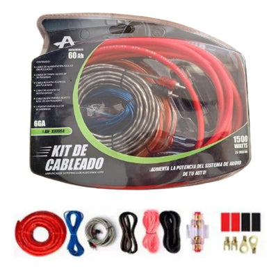 Kit Instalación Cable Rca Amplificador Audio Auto 6ga